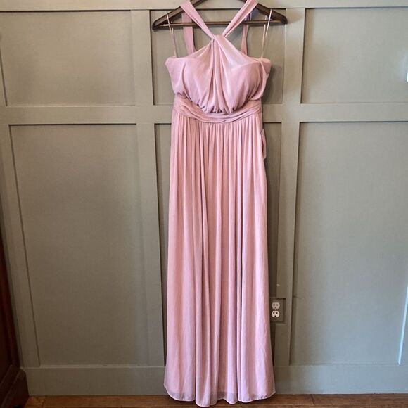 BIRDY Grey Kiko Bridesmaid Dress Maxi Gown W/ Pockets in Rose Quartz Medium NWT - Picture 6 of 15